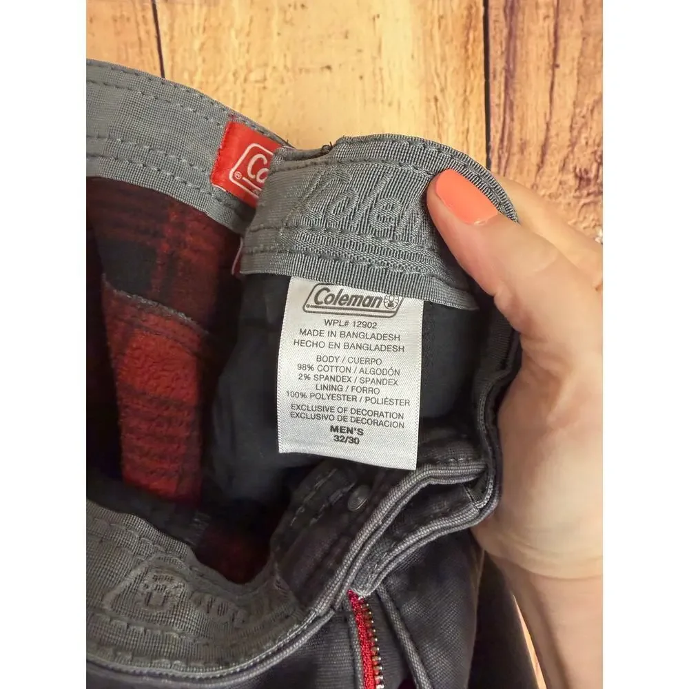 Coleman Fleece Lined Work Utility Pants Men's Size 32X30 NEW